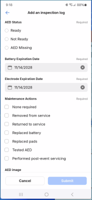 AED Inspection Form